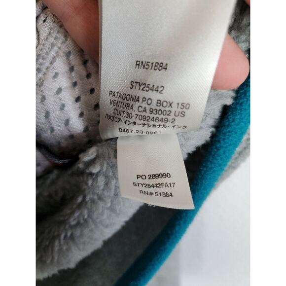 Patagonia Fleece Pullover Jacket Womens Medium Re Tool Gray Long Sleeve Snap T - Picture 14 of 15